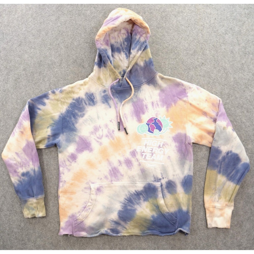 Market x Smiley Sweatshirt Mens Small Purple Beige Tie Dye Graphic Print